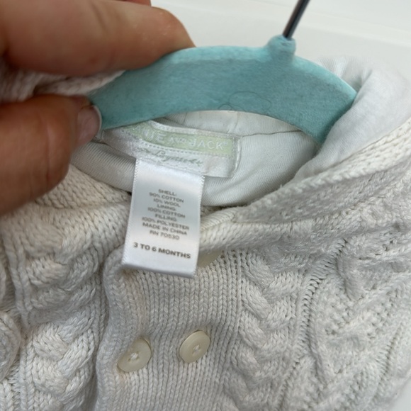 JANIE AND JACK IVORY CABLE-KNIT SWEATER - Picture 2 of 4